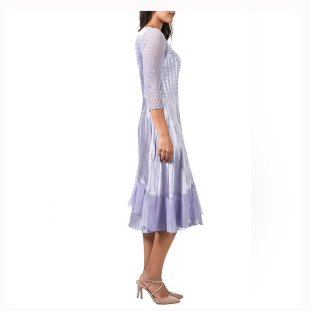NWT KOMAROV V-Neck Three-Quarter Sleeve A-Line Midi Dress - Picture 3 of 12